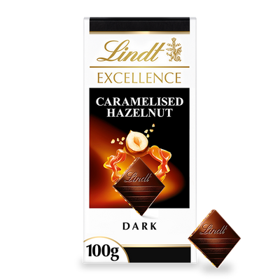 Lindt Excellence Dark Caramelized Hazelnut Bar 100g