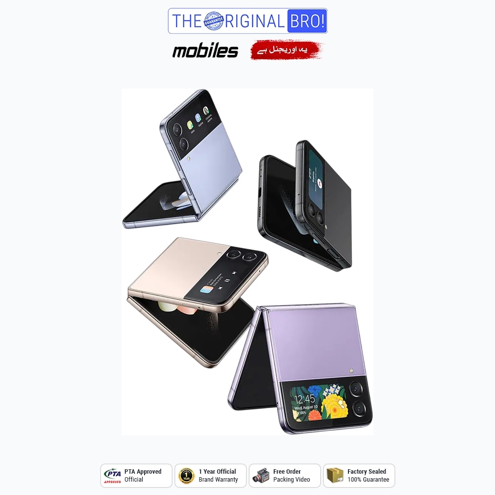 Samsung Galaxy Z Flip 4 5G | 8GB - 256GB | PTA Approved | 1 Year Official Warranty | Factory Sealed | The Original Bro Mobiles