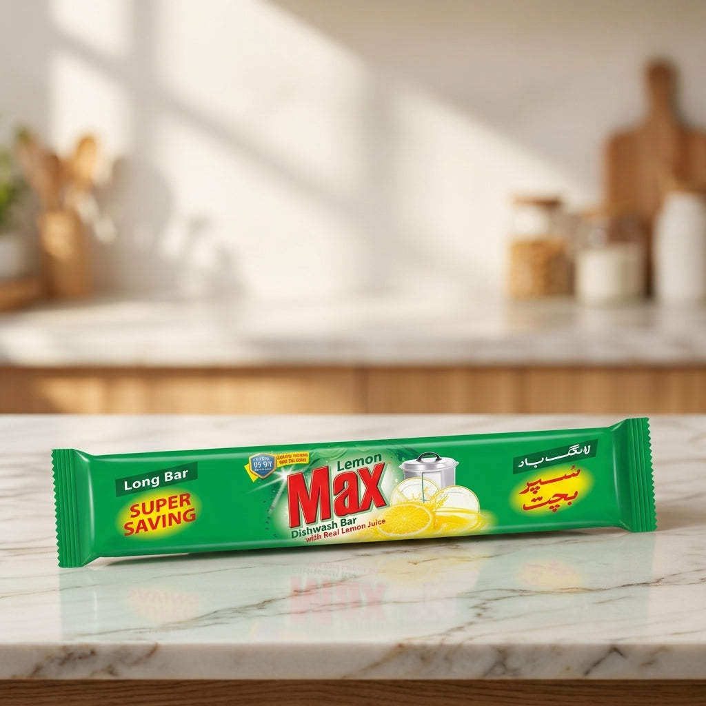 Lemon Max - Long Dish Wash Bar - 265gm - 48 Packs