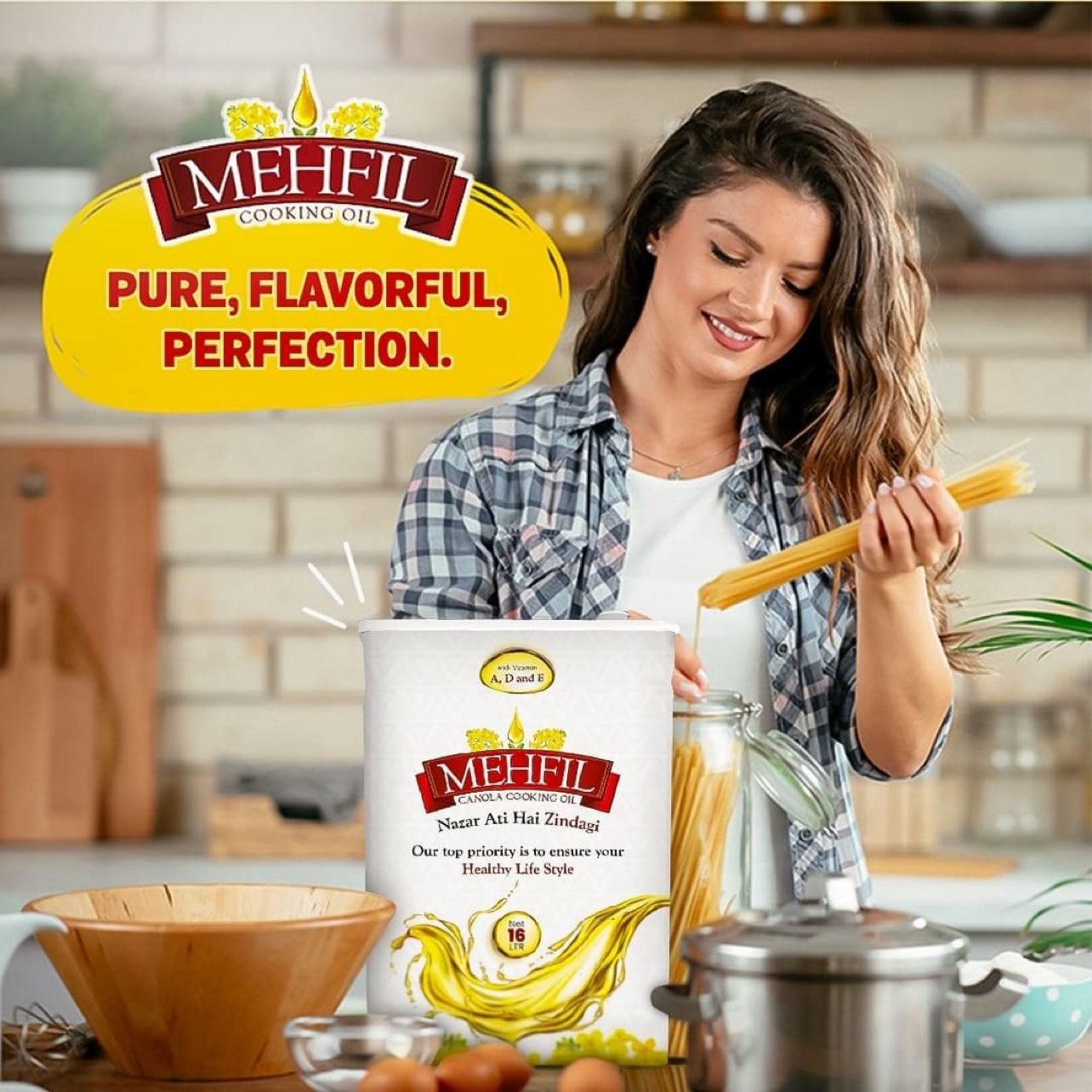 Mehfil - Canola - Pure Cooking Oil - 16 Litres Tin