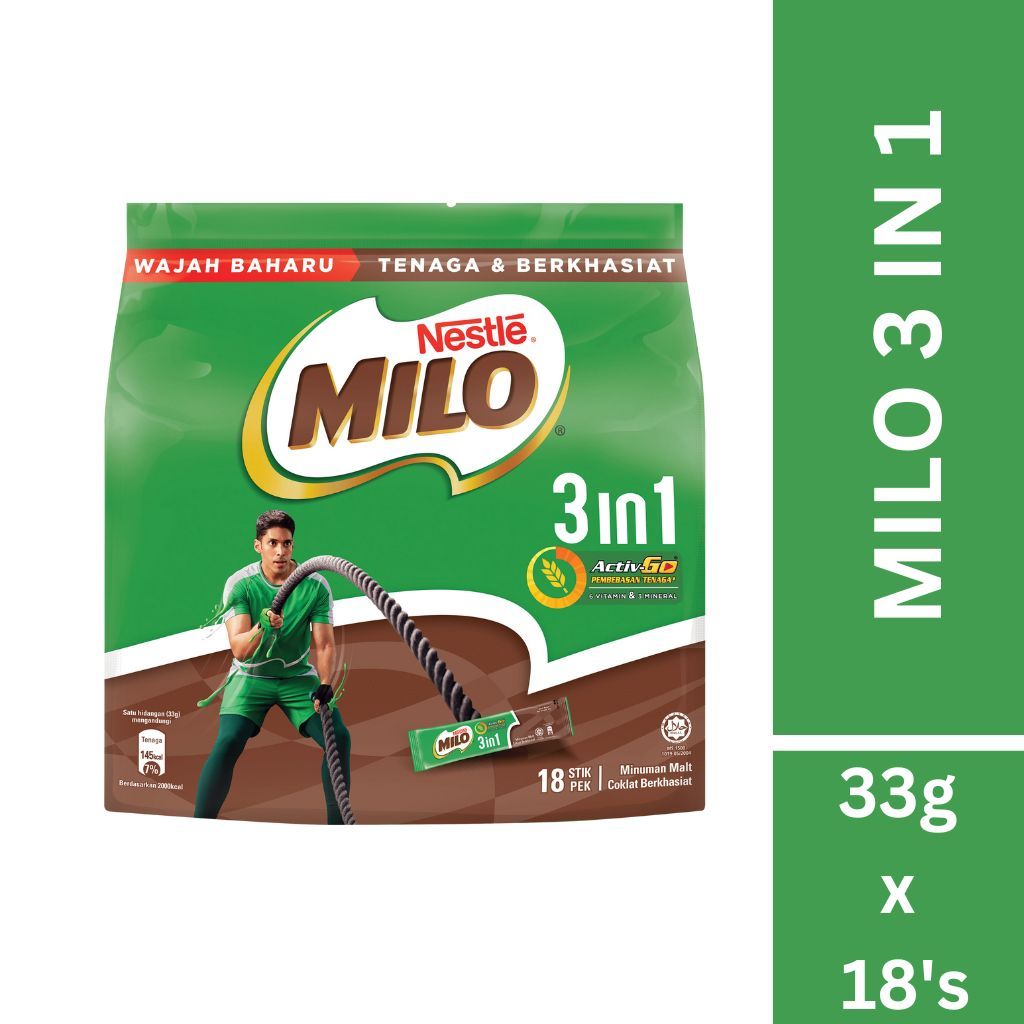 Nestle - Milo 3 in 1 - 18 x 33 g -&nbsp;TO GO Sticks