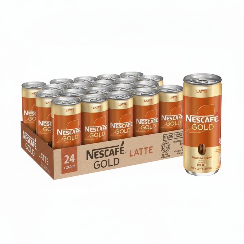 NESCAFE - GOLD LATTE - Milk Coffee Drink - 24 Cans Pack - Each Can 240ml