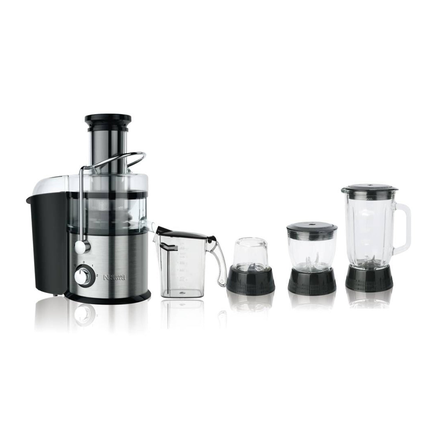 National Gold (NG) - Juicer Blender - 4 IN 1 - 800W - 1.L Glass Jar - Black Body - NG786-2015