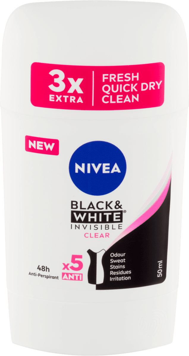 Nivea Women - Black & White - Invisible Clear - Anti-Perspirant - Deo Stick - 50 ml / 1.7 oz
 | Jodiabaazar.com