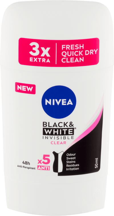 Nivea Women - Black & White - Invisible Clear - Anti-Perspirant - Deo Stick - 50 ml / 1.7 oz
 | Jodiabaazar.com