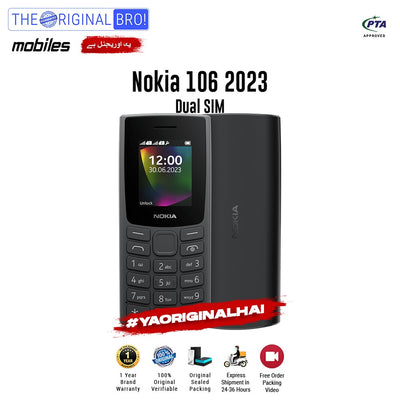 Nokia - 106 2023 - Grey - PTA Approved - The Original Bro | Jodiabaazar.com