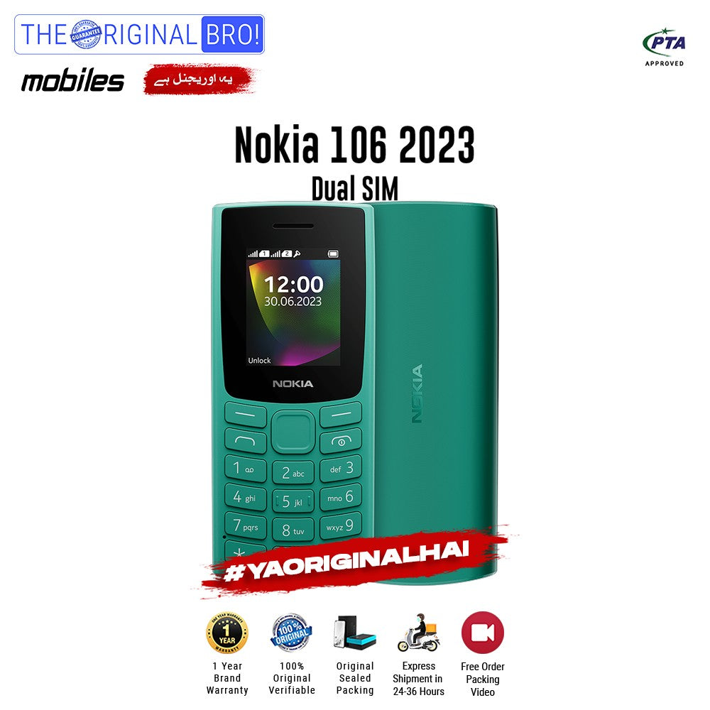 Nokia - 106 2023 - Green - PTA Approved - The Original Bro | Jodiabaazar.com