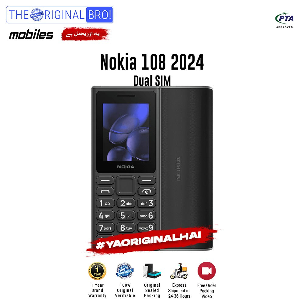 Nokia - 108 2024 - Feature Phone - N/A - N/A - Black - The Original Bro Mobiles | Jodiabaazar.com