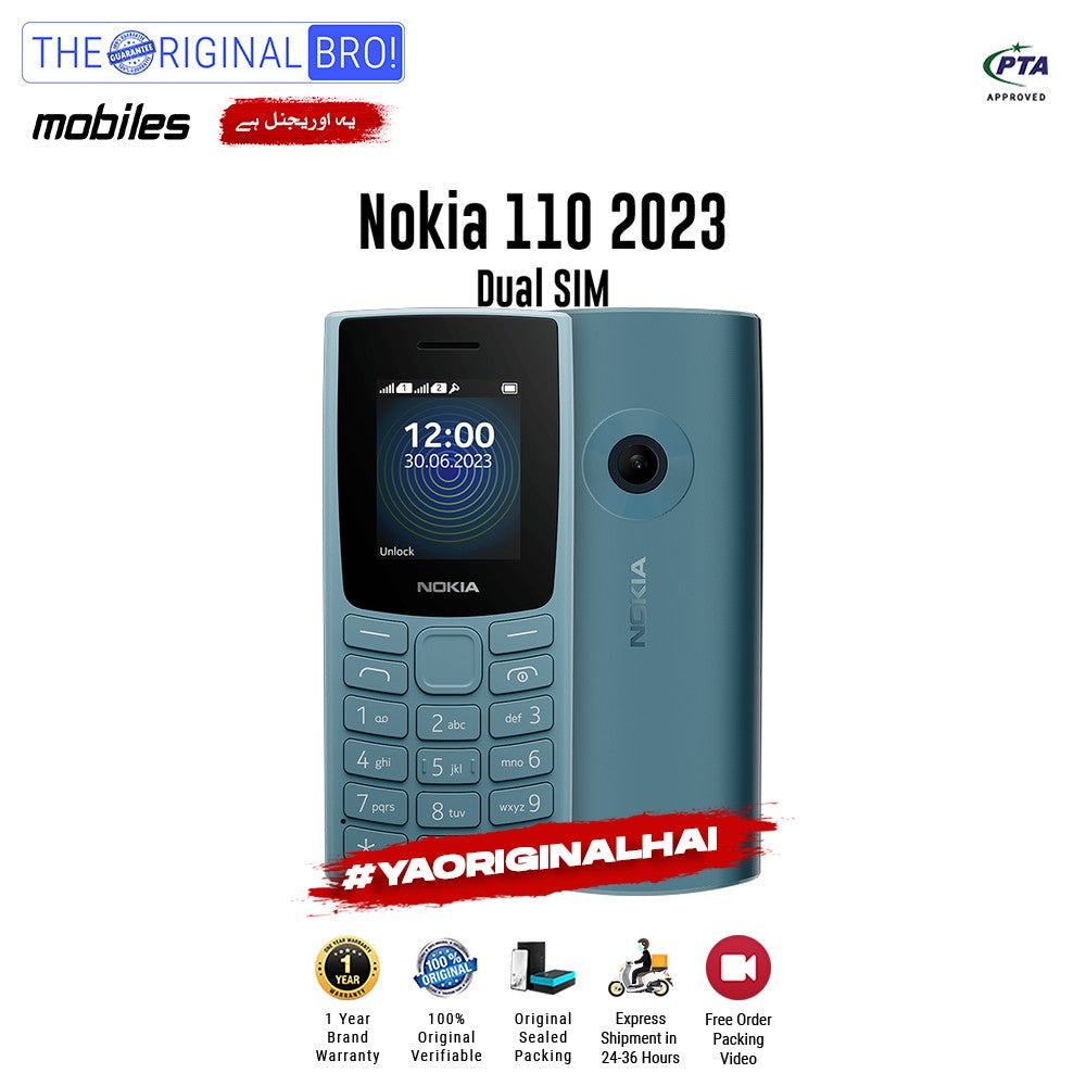 Nokia - 110 2023 - Blue - PTA Approved - The Original Bro | Jodiabaazar.com