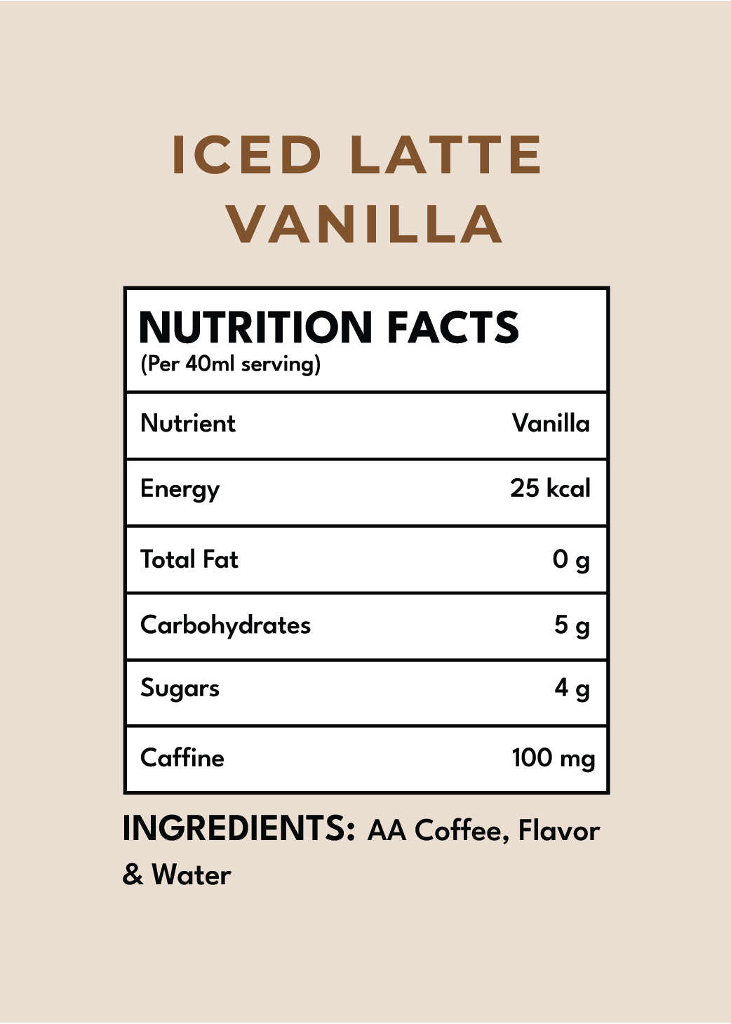 Iced Latte - Vanilla