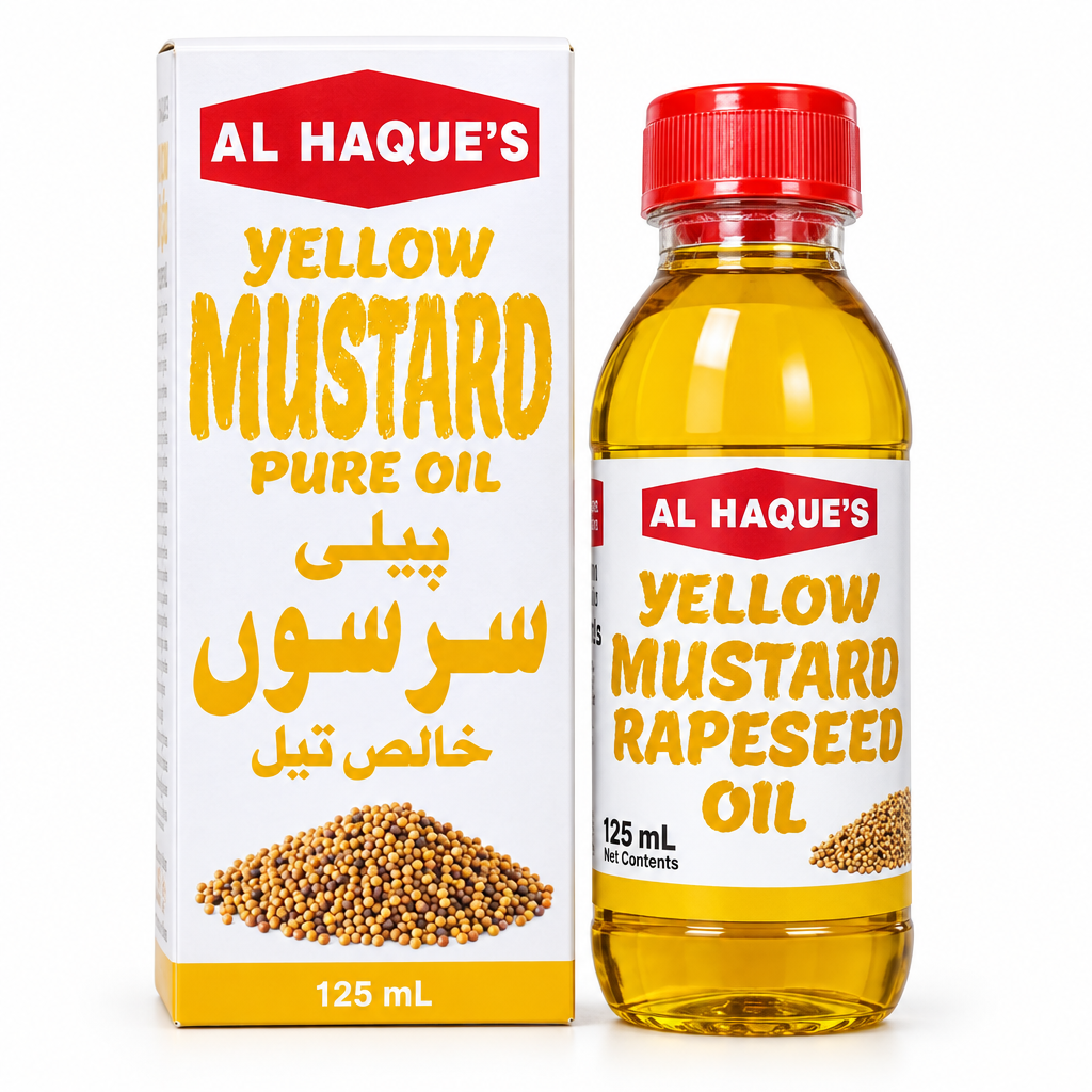 Al Haques - Yellow Mustard Oil (Peeli Sarson Oil) - 125ml - Pack of 6