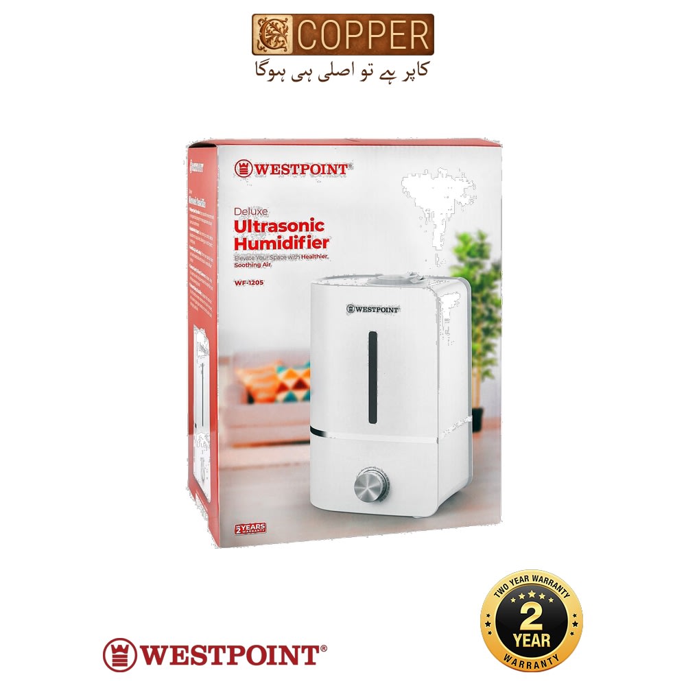 Westpoint Ultrasonic Room Humidifier WF-1205 - 25 Watts - 4.0 Litre Water Tank with Aroma Diffuser - Whisper Quiet Operations