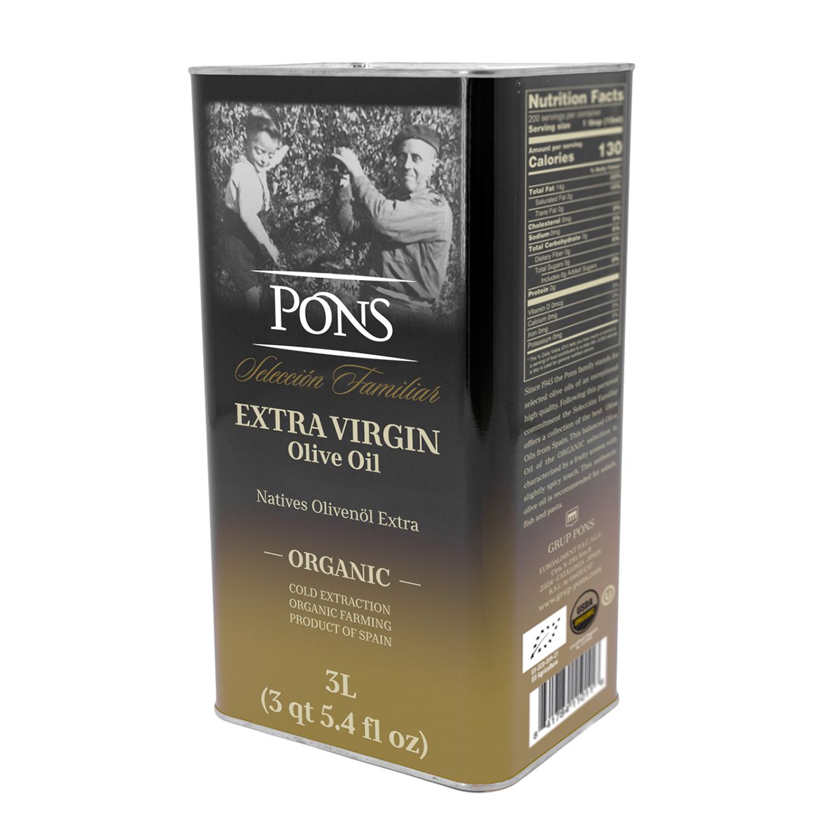 Pons - Traditional Family Selection - Pomace Olive Oil - 3L (3000 ML) - Spain - Orujo
