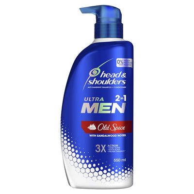 Head & Shoulders - Ultra Men - 2in1 - Old Spice - Anti-Dandruff Shampoo & Conditioner for Itchy Scalp - 550 ml