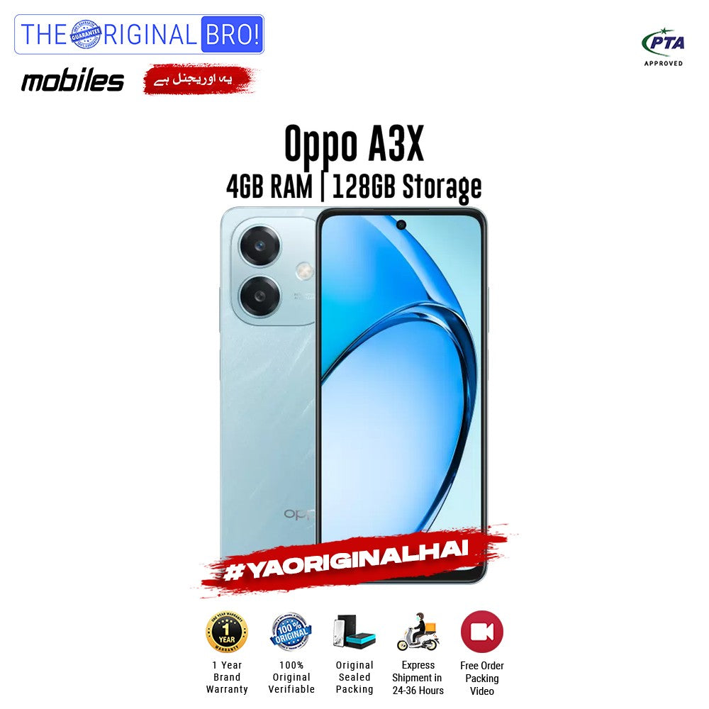 Oppo - A3x - Smartphone - 4GB RAM - 128GB Storage - Blue - The Original Bro Mobiles | Jodiabaazar.com