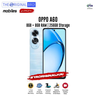 Oppo - A60 - Smartphone - 8GB RAM - 256GB Storage - Blue - The Original Bro Mobiles | Jodiabaazar.com