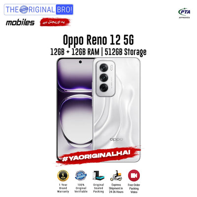 Oppo - Reno 12 5G - Smartphone - 12GB RAM - 512GB Storage - Silver - The Original Bro Mobiles | Jodiabaazar.com