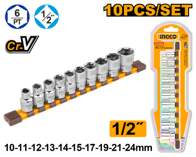 INGCO -  10 Pcs 1/2" socket set  HKTS12103