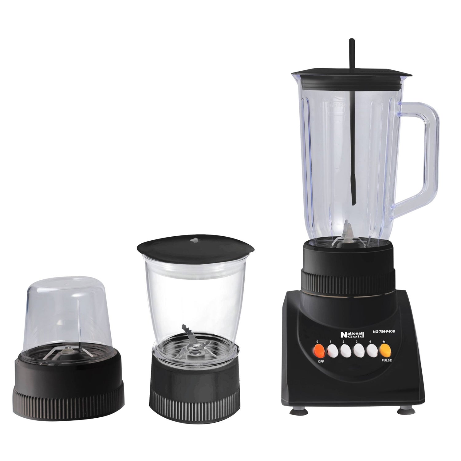 National Gold (NG) - Blender - 3 IN 1 - 500W - 1.25L Glass Jar - NG786- P40B - Black