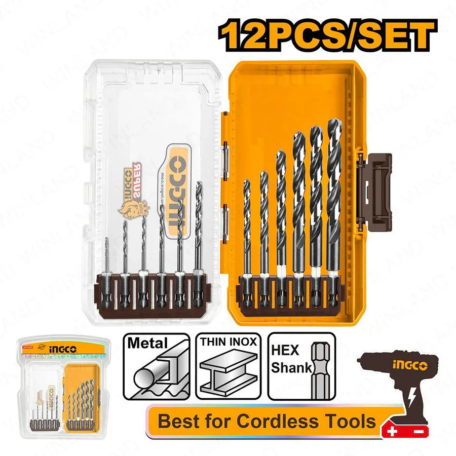 INGCO -  12 Pcs HSS drill bits set  AKDL11206