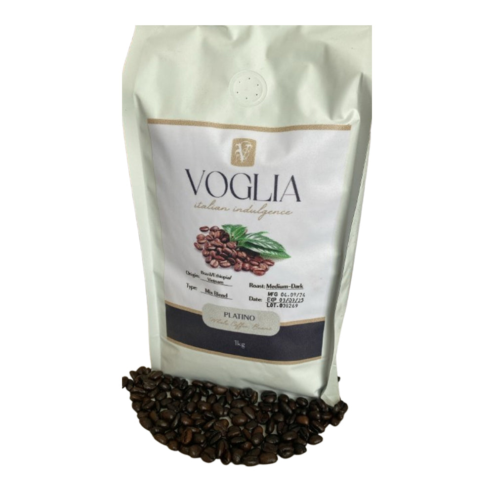 Voglia - Platino - Ethiopian Blend with Brazil & Vietnam - Coffee Beans - 1kg