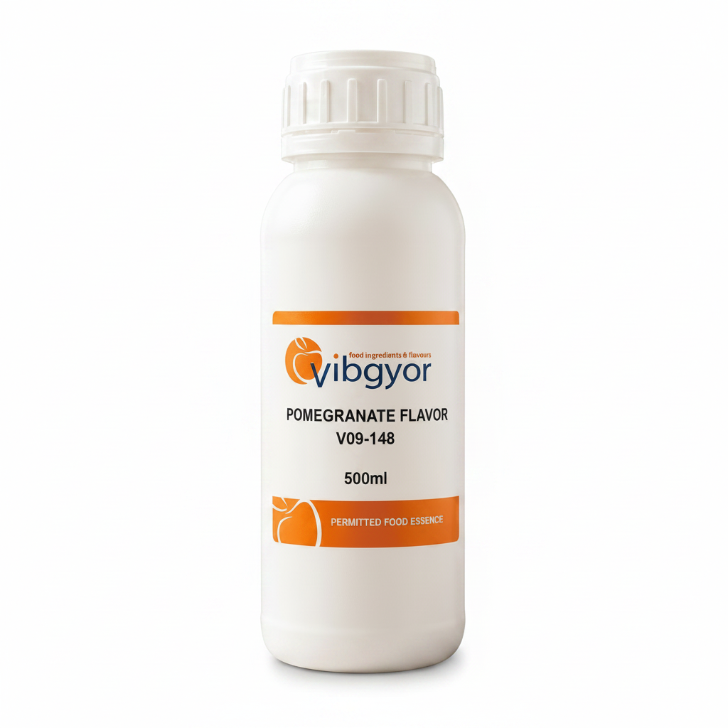 Vibgyor Pomegranate Flavor V09-148 - Permitted Food Essence - 500ML HDPE Bottle | Premium Baking & Beverage Flavoring