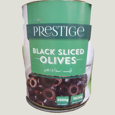 Prestige - Sliced - Ripe Black Olives - 3000 GM (1020g Drained Weight)