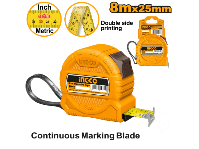 INGCO -  Steel measuring tape 8*25mm HSMT39825