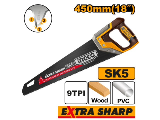 INGCO -  Hand saw 18" HHAS68450