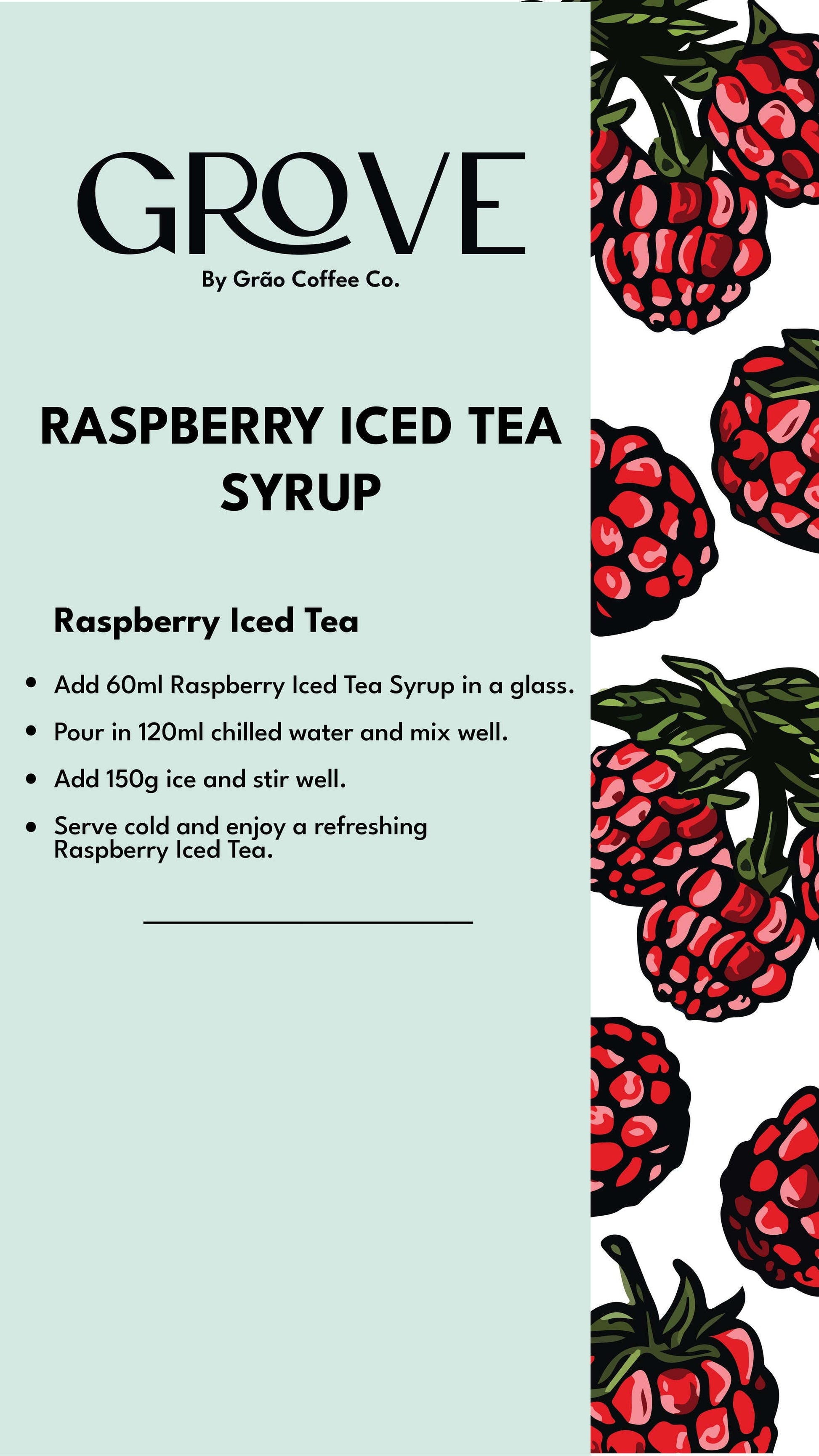 Raspberry Iced Tea Syrup Grao Coffee Company 