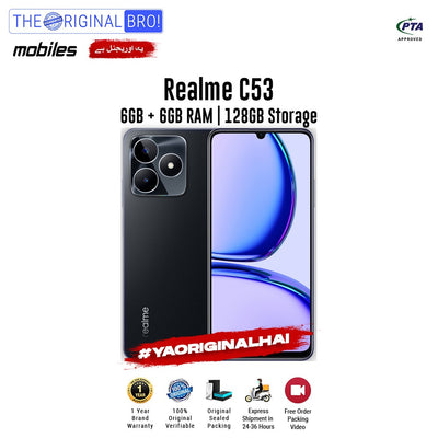 Realme - C53 - 6GB RAM - 128GB Storage - Black - PTA Approved - The Original Bro | Jodiabaazar.com