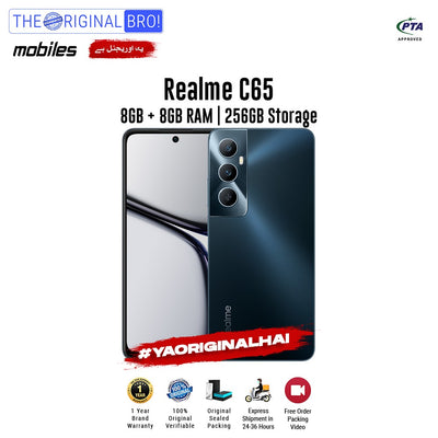 Realme - C65 - Smartphone - 8GB RAM - 256GB Storage - Black - The Original Bro Mobiles | Jodiabaazar.com