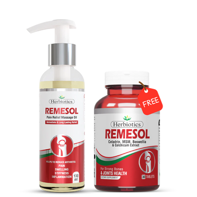 Herbiotics - Remesol Oil & Tablets - Bundle - Set - Pain Relief Offer