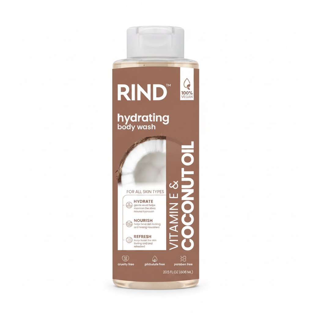 RIND - hydrating body wash - VITAMIN E & COCONUT OIL - 606ml