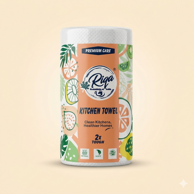 Riqa Premium Care Kitchen Towel Roll – 2x Tough & Ultra Absorbent Paper Towels