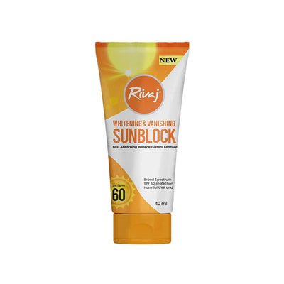 Rivaj - Sun Block - SPF60 - Whitening & Vanish - 40ml