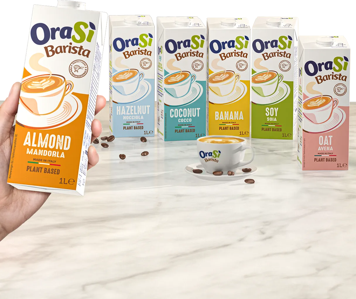 Orasi Barista - 100% Italian - Plant-based drink - Almond Mandolra - 1 liter