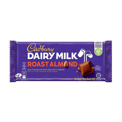 Cadbury Dairy Milk Chocolate - Roast Almond - 160g - 12 Pcs