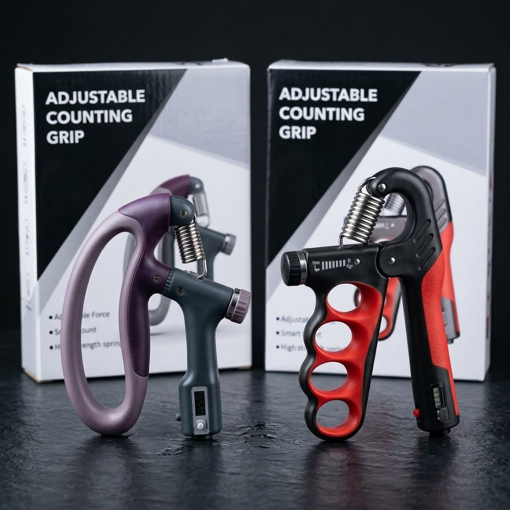 Premium Adjustable Hand Grip Strengthener with Built-in Counter | Heavy-Duty Forearm & Finger Exerciser