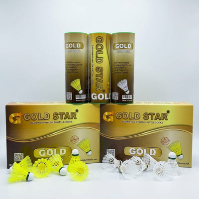 Gold Star Badminton Nylon Shuttlecocks (Pack of 6 shuttles) – Durable High-Speed Shuttlecocks for Indoor & Outdoor Play