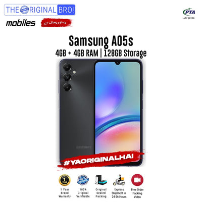 Samsung - A05s - Smartphone - 4GB RAM - 128GB Storage - Black - The Original Bro Mobiles | Jodiabaazar.com