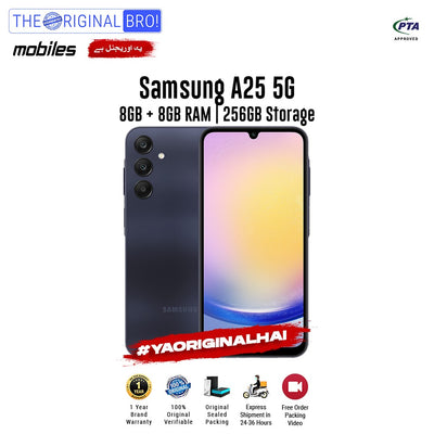 Samsung - A25 5G - 8GB RAM - 256GB Storage - Black - PTA Approved - The Original Bro | Jodiabaazar.com