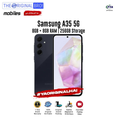 Samsung - A35 5G - 8GB RAM - 256GB Storage - Black - PTA Approved - The Original Bro | Jodiabaazar.com