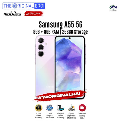 Samsung - A55 5G - Smartphone - 8GB RAM - 256GB Storage - Violet - The Original Bro Mobiles | Jodiabaazar.com