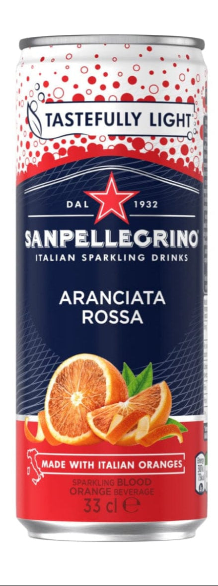 TASTEFULLY LIGHT - SANPELLEGRINO - ARANCIATA ROSSA - Red Blood Orange Drink - 33cl Can Qtn / 24 Each