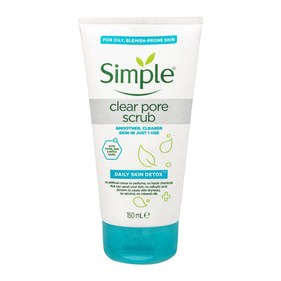 Simple - Daily Skin Detox - Clear Pore Scrub - For Oily & Blemish-Prone Skin - 150ml