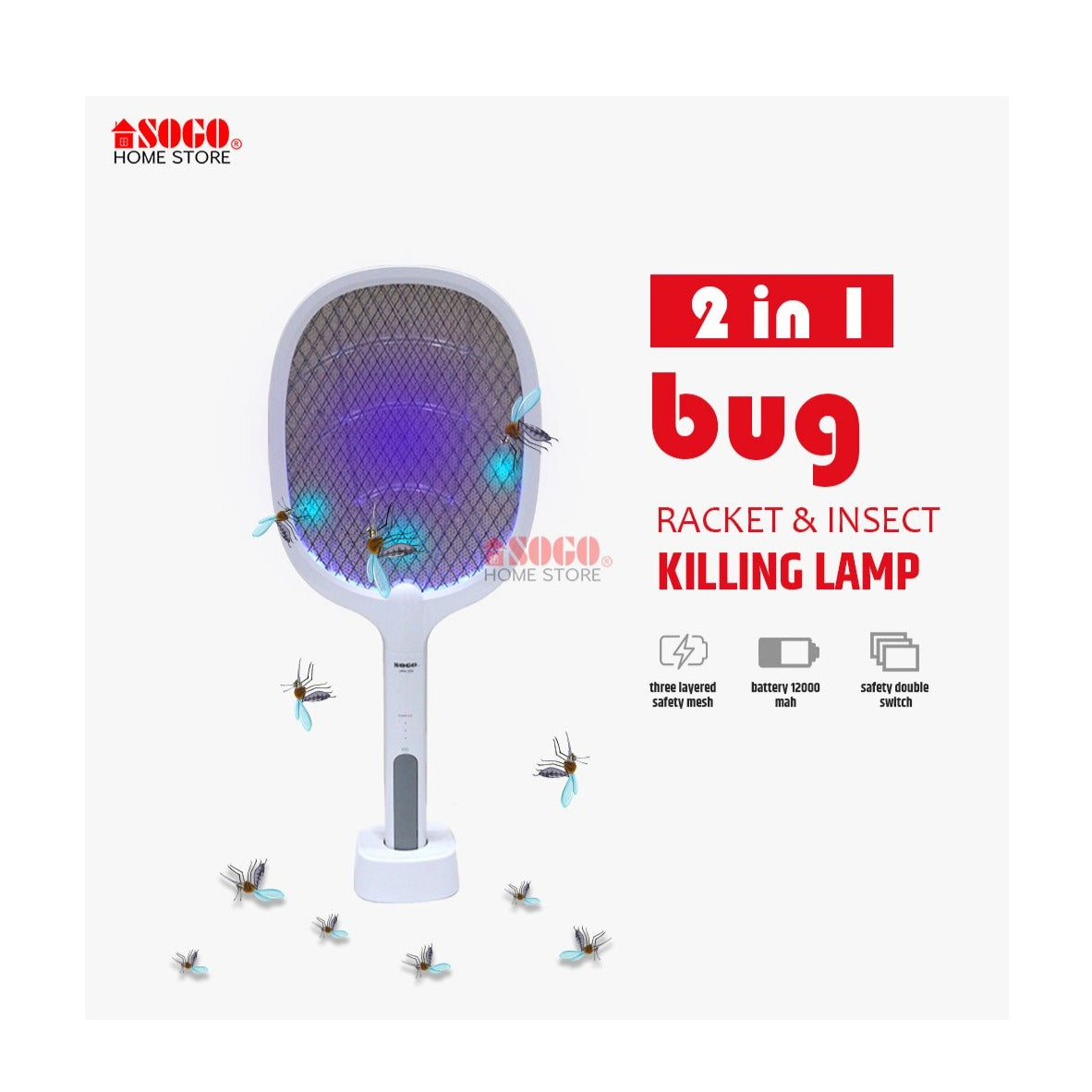 Sogo - Rechargeable Insect Killer Racket (JPN-396) - No Warranty