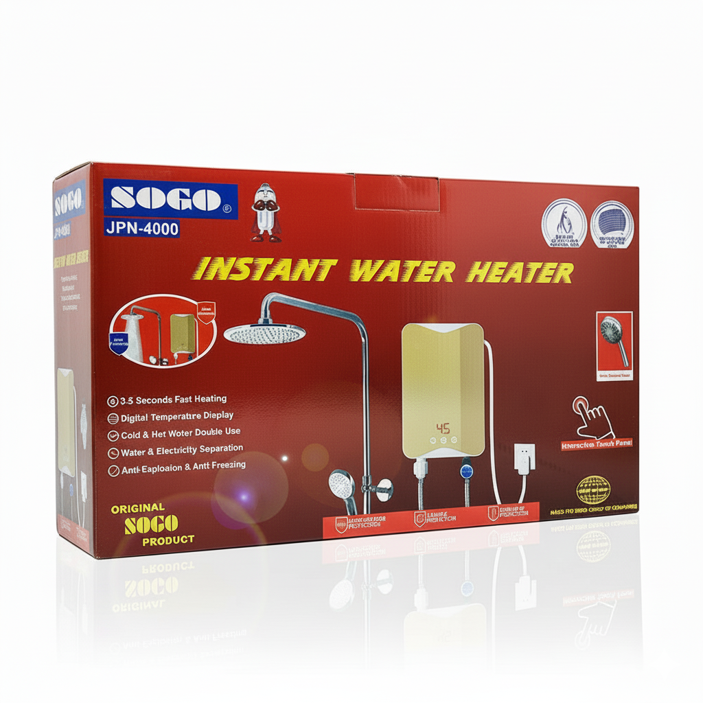 SOGO JPN-4000 - Instant Electric Water Heater (Jpn-4000) - 3500W - IPX4 - NO WARRANTY