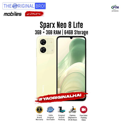 Sparx - Neo 8 Lite - 3GB RAM - 64GB Storage - Gold - PTA Approved - The Original Bro | Jodiabaazar.com