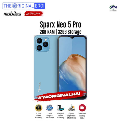 Sparx - Neo 5 Pro - Smartphone - 2GB RAM - 32GB Storage - Blue - The Original Bro Mobiles | Jodiabaazar.com